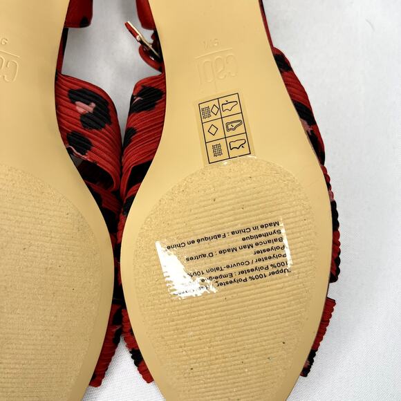 NWOB Cabi Siren Red Black Leopard Animal Print Ankle Strap Sandals Women 9 - Picture 9 of 12